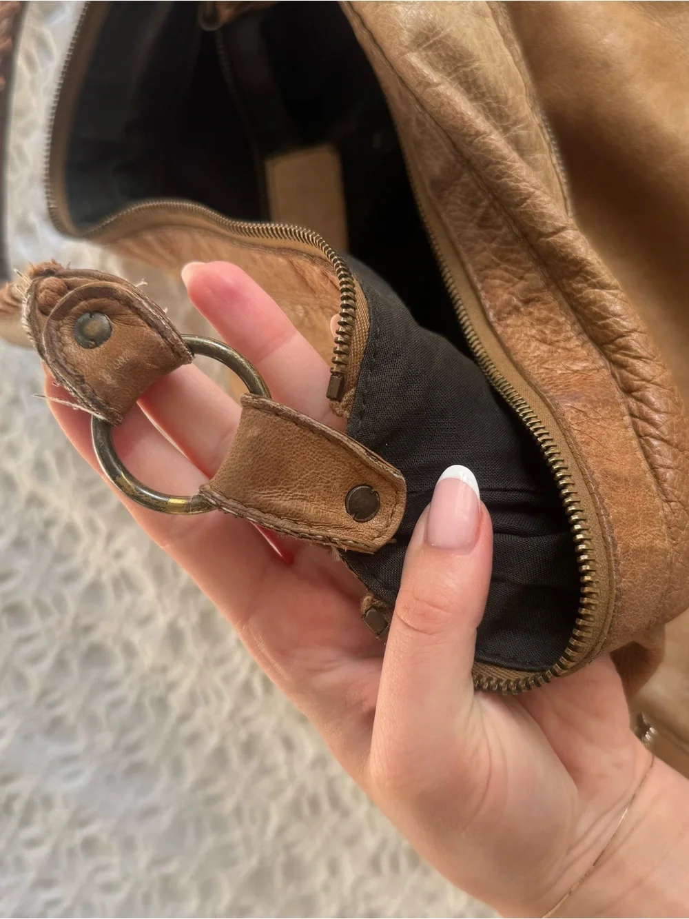 Classic Tan Leather Hobo Bag - Women